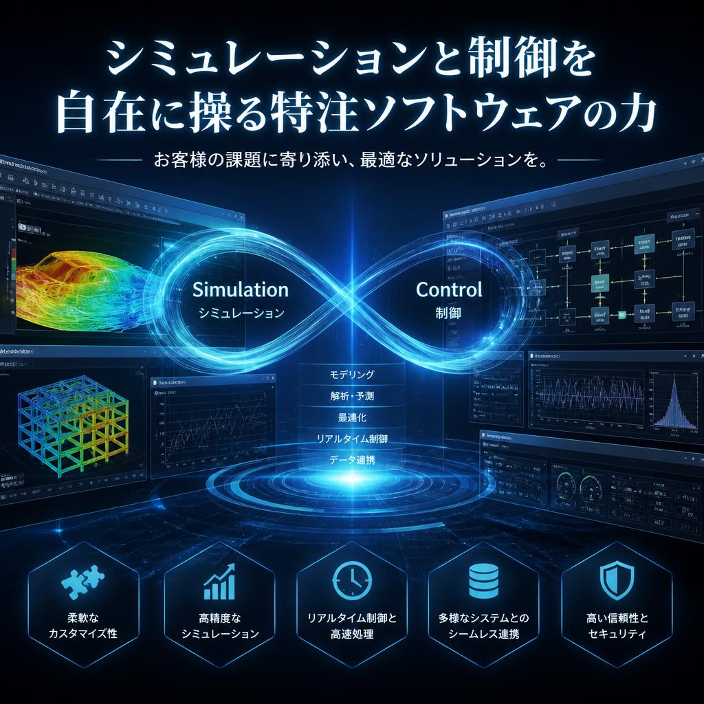 シミュレーションと制御を自在に操る特注ソフトウェアの力