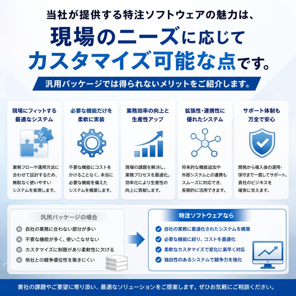 特注ソフトウェアの特長