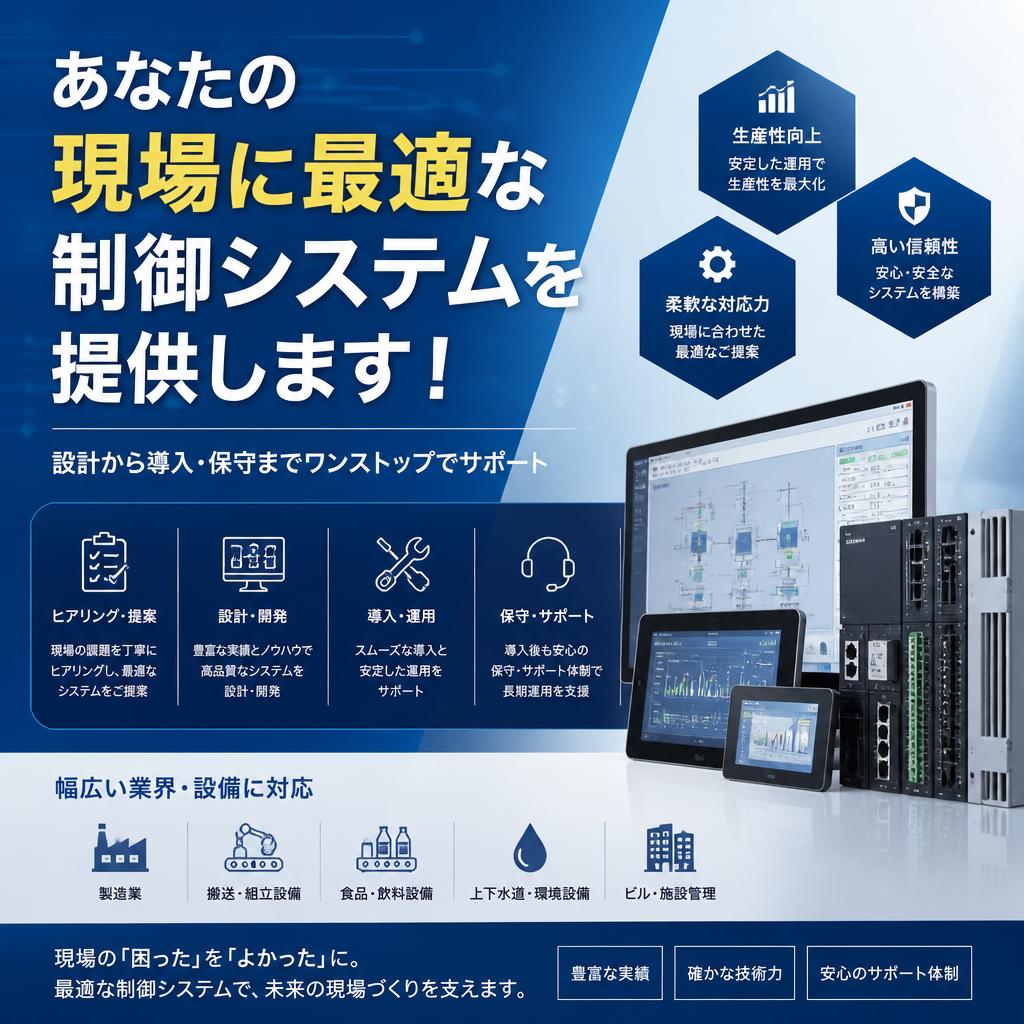 あなたの現場に最適な制御システムを提供します！