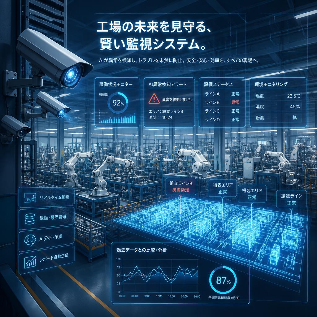 工場の未来を見守る、賢い監視システム。