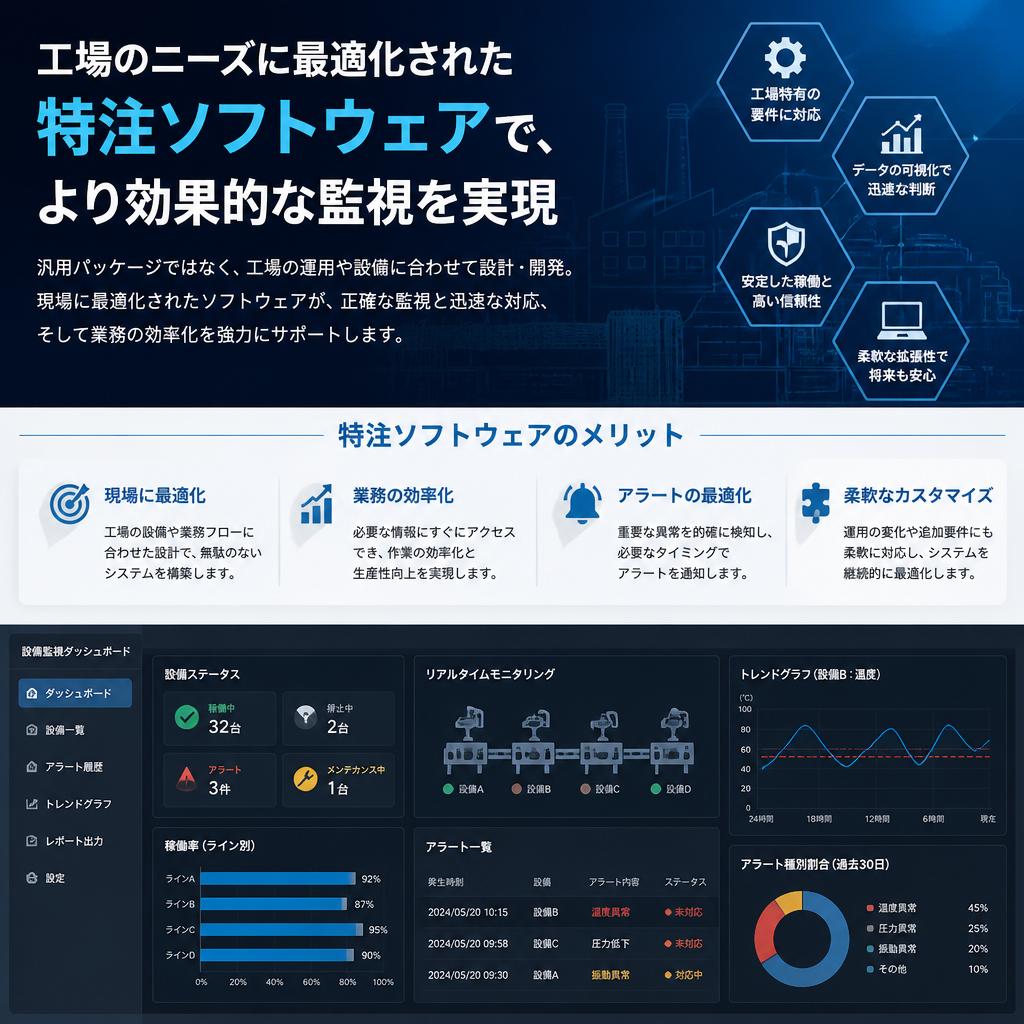 特注ソフトウェアの強み