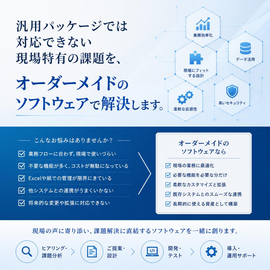特注ソフトウェアが解決する問題