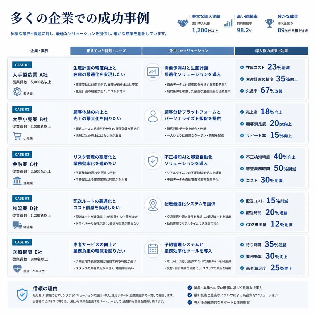 事例紹介:成功したプロジェクト