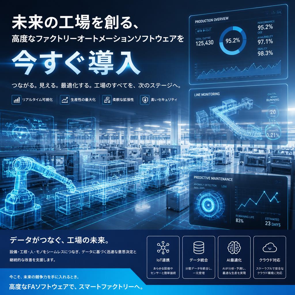 未来の工場を創る、高度なファクトリーオートメーションソフトウェアを今すぐ導入