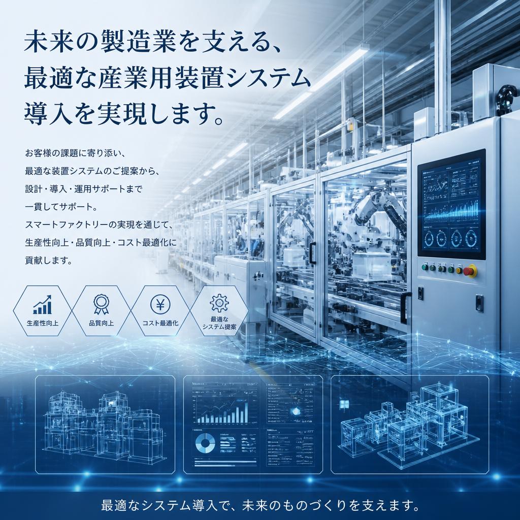 未来の製造業を支える、最適な産業用装置システム導入を実現します。