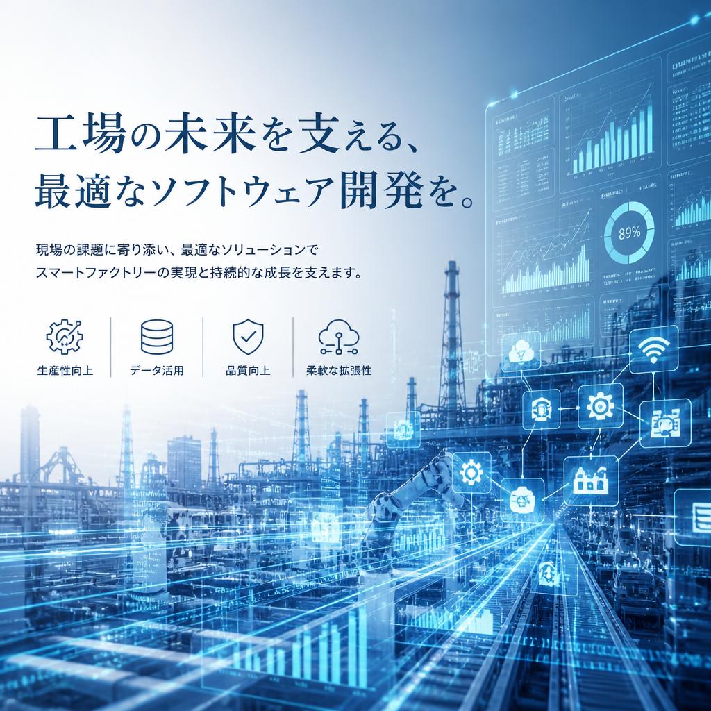 工場の未来を支える、最適なソフトウェア開発を。
