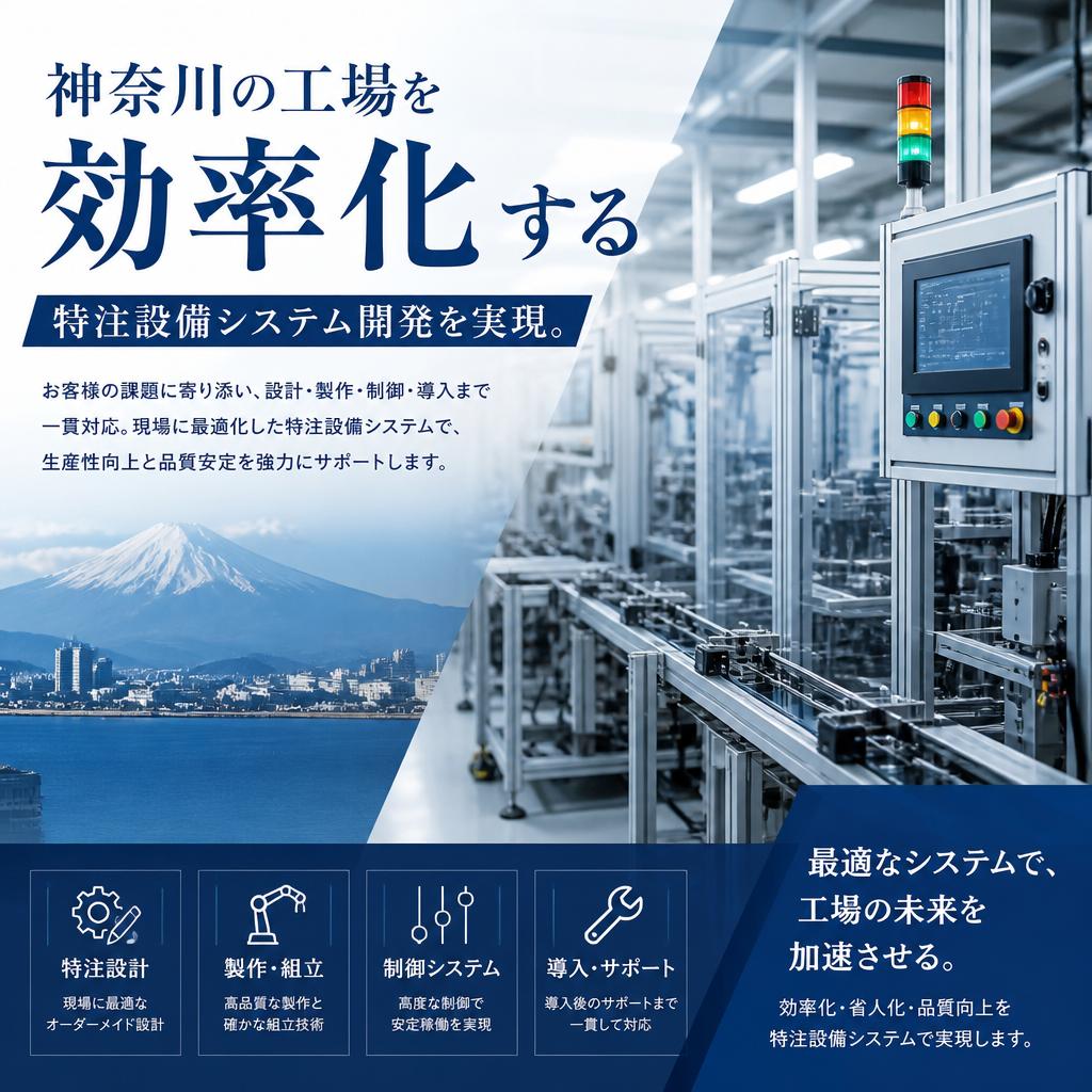 神奈川の工場を効率化する、特注設備システム開発を実現。