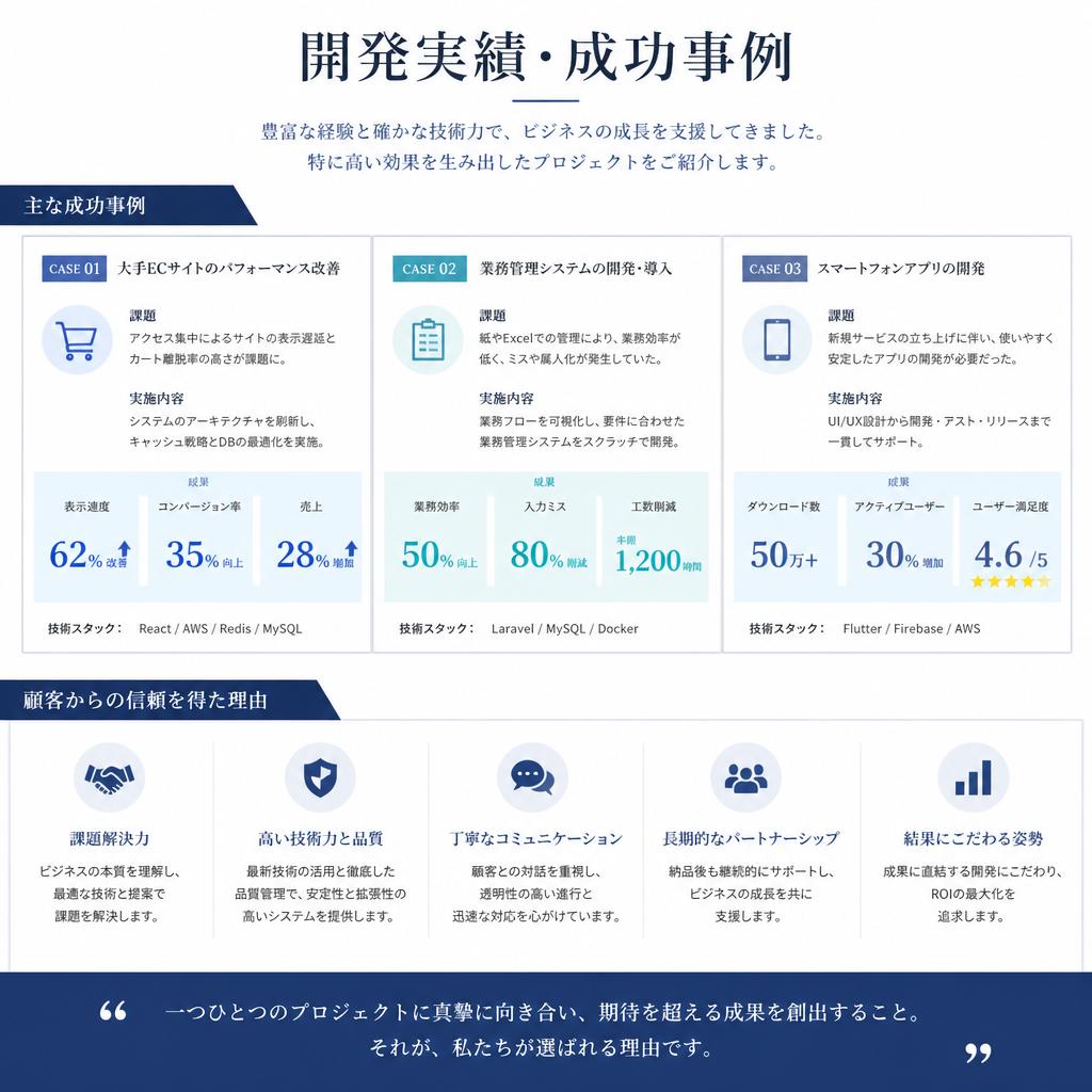 実績と信頼の証