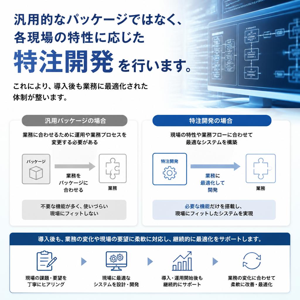 現場のニーズに応えるカスタマイズ